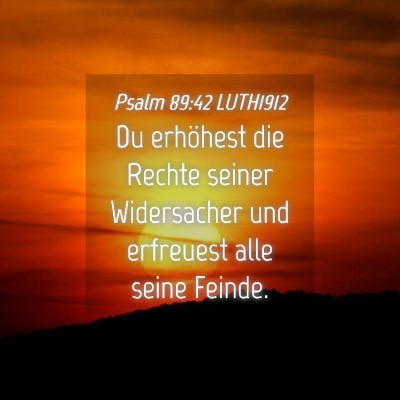 Picture 04 - Psalm 89:42 LUTH1912 - Du erhöhest die Rechte seiner Widersacher und - Bible Verse Picture