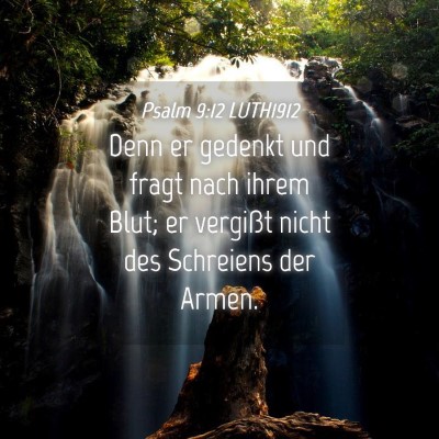 Picture 04 - Psalm 9:12 LUTH1912 - Denn er gedenkt und fragt nach ihrem Blut; er - Bible Verse Picture