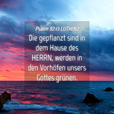 Picture 04 - Psalm 92:13 LUTH1912 - Die gepflanzt sind in dem Hause des HERRN, werden - Bible Verse Picture