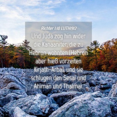Picture 04 - Richter 1:10 LUTH1912 - Und Juda zog hin wider die Kanaaniter, die zu - Bible Verse Picture