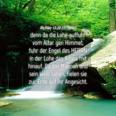 Picture 04 - Richter 13:20 LUTH1912 - denn da die Lohe auffuhr vom Altar gen Himmel, - Bible Verse Picture