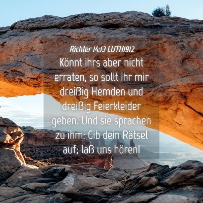 Picture 04 - Richter 14:13 LUTH1912 - Könnt ihrs aber nicht erraten, so sollt ihr mir - Bible Verse Picture