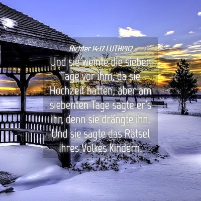 Picture 04 - Richter 14:17 LUTH1912 - Und sie weinte die sieben Tage vor ihm, da sie - Bible Verse Picture