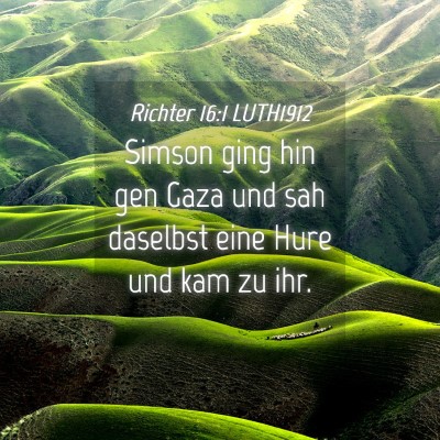 Picture 04 - Richter 16:1 LUTH1912 - Simson ging hin gen Gaza und sah daselbst eine - Bible Verse Picture
