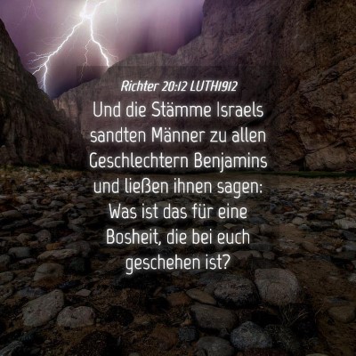 Picture 04 - Richter 20:12 LUTH1912 - Und die Stämme Israels sandten Männer zu allen - Bible Verse Picture