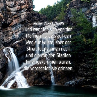 Picture 04 - Richter 20:42 LUTH1912 - Und wandten sich von den Männern Israels auf den - Bible Verse Picture