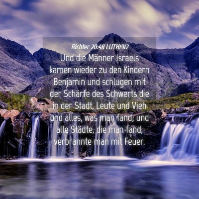 Picture 04 - Richter 20:48 LUTH1912 - Und die Männer Israels kamen wieder zu den - Bible Verse Picture