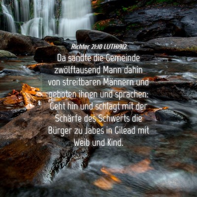 Picture 04 - Richter 21:10 LUTH1912 - Da sandte die Gemeinde zwölftausend Mann dahin - Bible Verse Picture