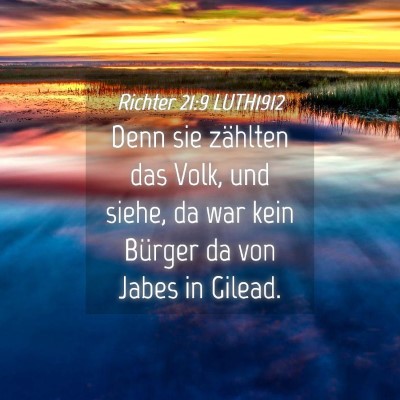 Picture 04 - Richter 21:9 LUTH1912 - Denn sie zählten das Volk, und siehe, da war - Bible Verse Picture
