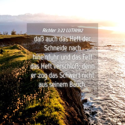Picture 04 - Richter 3:22 LUTH1912 - daß auch das Heft der Schneide nach hineinfuhr - Bible Verse Picture