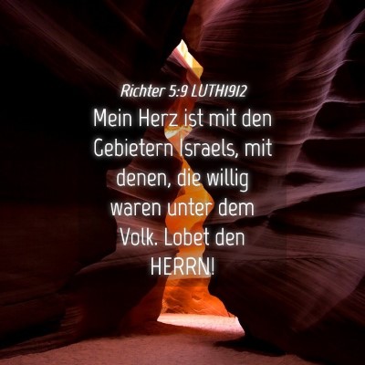 Picture 04 - Richter 5:9 LUTH1912 - Mein Herz ist mit den Gebietern Israels, mit - Bible Verse Picture
