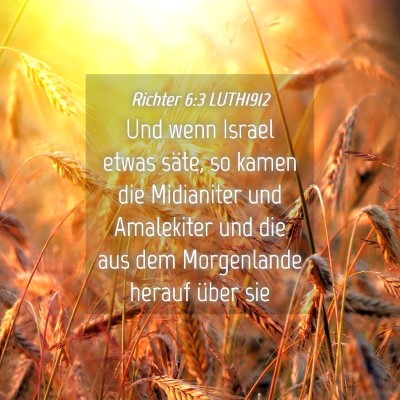 Picture 04 - Richter 6:3 LUTH1912 - Und wenn Israel etwas säte, so kamen die - Bible Verse Picture