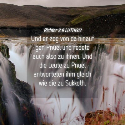 Picture 04 - Richter 8:8 LUTH1912 - Und er zog von da hinauf gen Pnuel und redete - Bible Verse Picture
