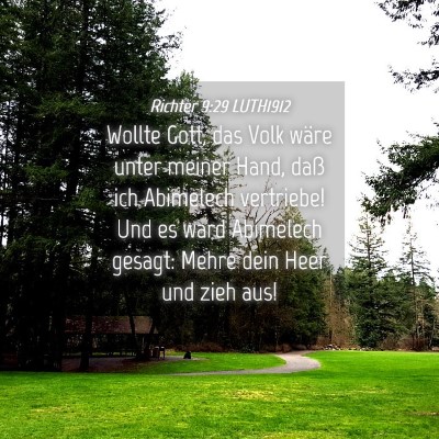 Picture 04 - Richter 9:29 LUTH1912 - Wollte Gott, das Volk wäre unter meiner Hand, - Bible Verse Picture