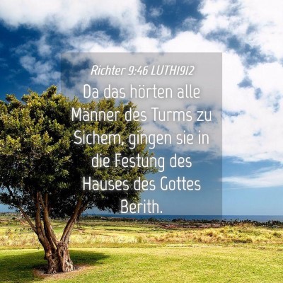 Picture 04 - Richter 9:46 LUTH1912 - Da das hörten alle Männer des Turms zu Sichem, - Bible Verse Picture