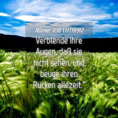 Picture 04 - Römer 11:10 LUTH1912 - Verblende ihre Augen, daß sie nicht sehen, und - Bible Verse Picture