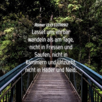 Picture 04 - Römer 13:13 LUTH1912 - Lasset uns ehrbar wandeln als am Tage, nicht in - Bible Verse Picture