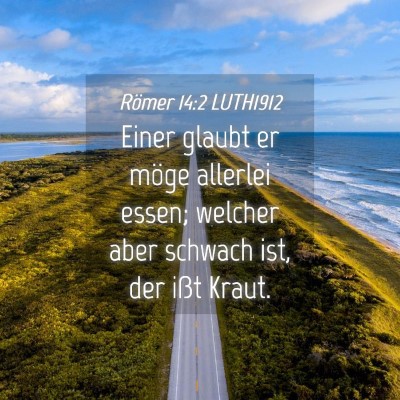Picture 04 - Römer 14:2 LUTH1912 - Einer glaubt er möge allerlei essen; welcher - Bible Verse Picture