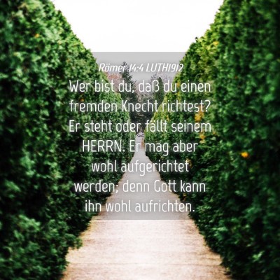 Picture 04 - Römer 14:4 LUTH1912 - Wer bist du, daß du einen fremden Knecht - Bible Verse Picture