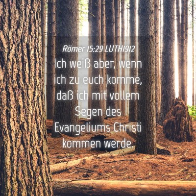 Picture 04 - Römer 15:29 LUTH1912 - Ich weiß aber, wenn ich zu euch komme, daß ich - Bible Verse Picture