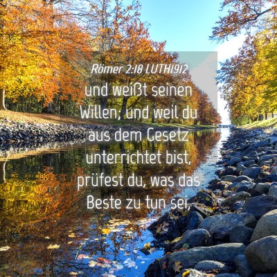 Picture 04 - Römer 2:18 LUTH1912 - und weißt seinen Willen; und weil du aus dem - Bible Verse Picture