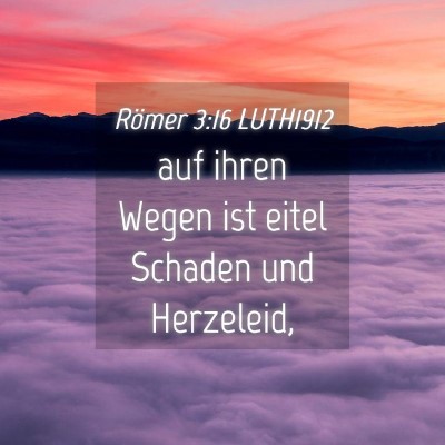 Picture 04 - Römer 3:16 LUTH1912 - auf ihren Wegen ist eitel Schaden und - Bible Verse Picture