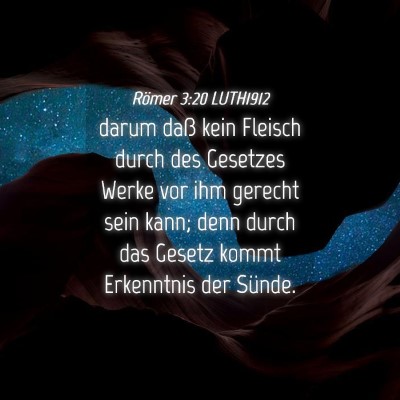 Picture 04 - Römer 3:20 LUTH1912 - darum daß kein Fleisch durch des Gesetzes Werke - Bible Verse Picture
