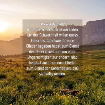 Picture 04 - Römer 6:19 LUTH1912 - Ich muß menschlich davon reden um der - Bible Verse Picture