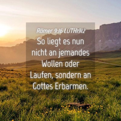 Picture 04 - Römer 9:16 LUTH1912 - So liegt es nun nicht an jemandes Wollen oder - Bible Verse Picture