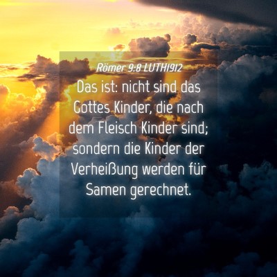 Picture 04 - Römer 9:8 LUTH1912 - Das ist: nicht sind das Gottes Kinder, die nach - Bible Verse Picture