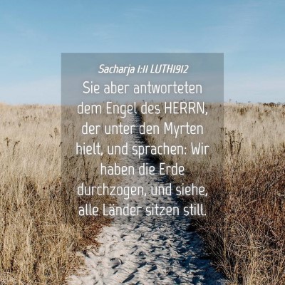 Picture 04 - Sacharja 1:11 LUTH1912 - Sie aber antworteten dem Engel des HERRN, der - Bible Verse Picture