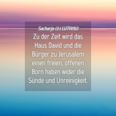 Picture 04 - Sacharja 13:1 LUTH1912 - Zu der Zeit wird das Haus David und die Bürger - Bible Verse Picture