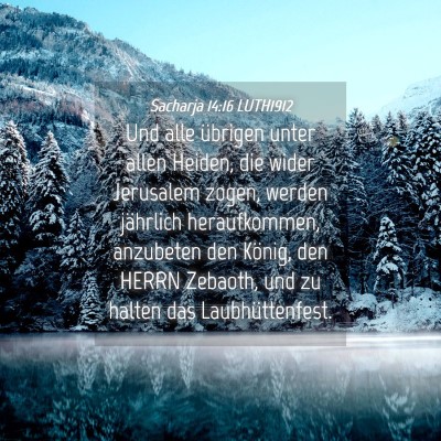 Picture 04 - Sacharja 14:16 LUTH1912 - Und alle übrigen unter allen Heiden, die wider - Bible Verse Picture