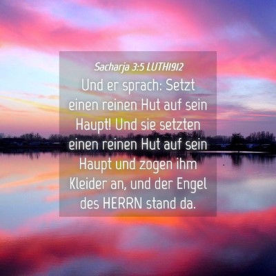 Picture 04 - Sacharja 3:5 LUTH1912 - Und er sprach: Setzt einen reinen Hut auf sein - Bible Verse Picture