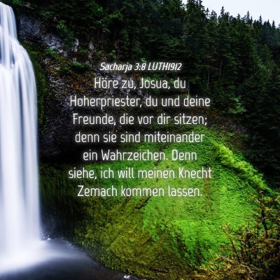 Picture 04 - Sacharja 3:8 LUTH1912 - Höre zu, Josua, du Hoherpriester, du und deine - Bible Verse Picture