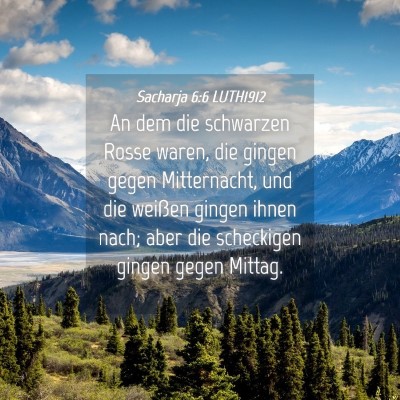 Picture 04 - Sacharja 6:6 LUTH1912 - An dem die schwarzen Rosse waren, die gingen - Bible Verse Picture