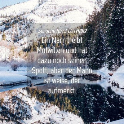 Picture 04 - Sprüche 10:23 LUTH1912 - Ein Narr treibt Mutwillen und hat dazu noch - Bible Verse Picture