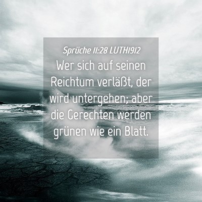 Picture 04 - Sprüche 11:28 LUTH1912 - Wer sich auf seinen Reichtum verläßt, der wird - Bible Verse Picture