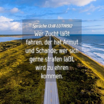 Picture 04 - Sprüche 13:18 LUTH1912 - Wer Zucht läßt fahren, der hat Armut und - Bible Verse Picture