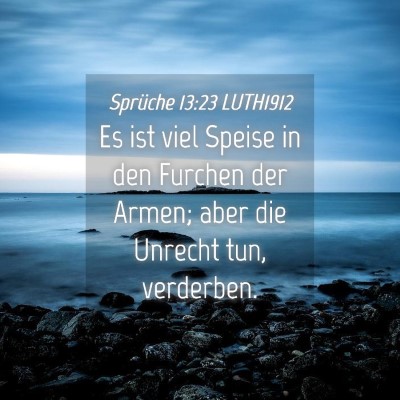Picture 04 - Sprüche 13:23 LUTH1912 - Es ist viel Speise in den Furchen der Armen; aber - Bible Verse Picture