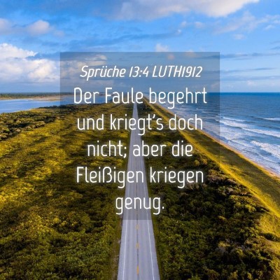Picture 04 - Sprüche 13:4 LUTH1912 - Der Faule begehrt und kriegt's doch nicht; aber - Bible Verse Picture