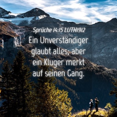 Picture 04 - Sprüche 14:15 LUTH1912 - Ein Unverständiger glaubt alles; aber ein Kluger - Bible Verse Picture