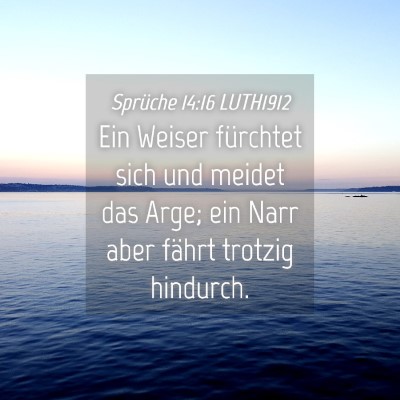 Picture 04 - Sprüche 14:16 LUTH1912 - Ein Weiser fürchtet sich und meidet das Arge; - Bible Verse Picture