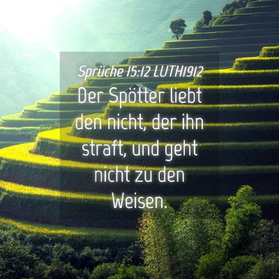 Picture 04 - Sprüche 15:12 LUTH1912 - Der Spötter liebt den nicht, der ihn straft, und - Bible Verse Picture