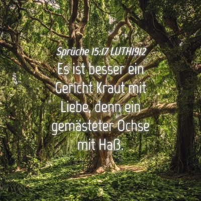 Picture 04 - Sprüche 15:17 LUTH1912 - Es ist besser ein Gericht Kraut mit Liebe, denn - Bible Verse Picture