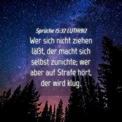 Picture 04 - Sprüche 15:32 LUTH1912 - Wer sich nicht ziehen läßt, der macht sich - Bible Verse Picture