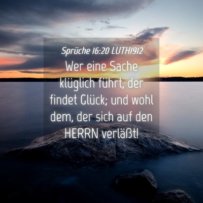 Picture 04 - Sprüche 16:20 LUTH1912 - Wer eine Sache klüglich führt, der findet - Bible Verse Picture