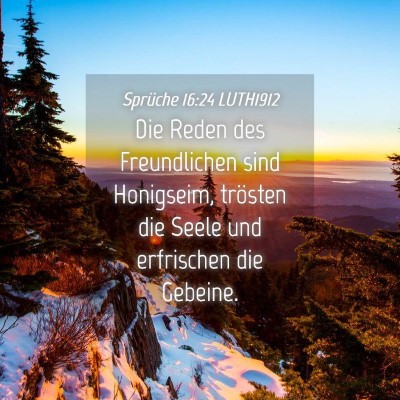 Picture 04 - Sprüche 16:24 LUTH1912 - Die Reden des Freundlichen sind Honigseim, - Bible Verse Picture
