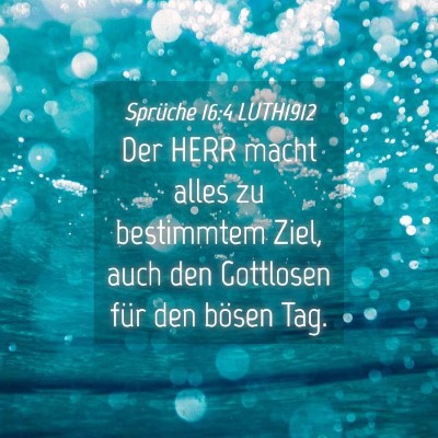 Picture 04 - Sprüche 16:4 LUTH1912 - Der HERR macht alles zu bestimmtem Ziel, auch den - Bible Verse Picture