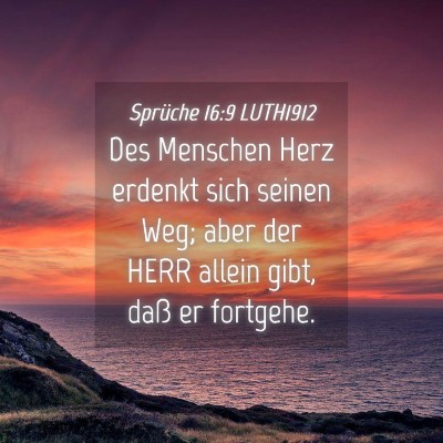 Picture 04 - Sprüche 16:9 LUTH1912 - Des Menschen Herz erdenkt sich seinen Weg; aber - Bible Verse Picture